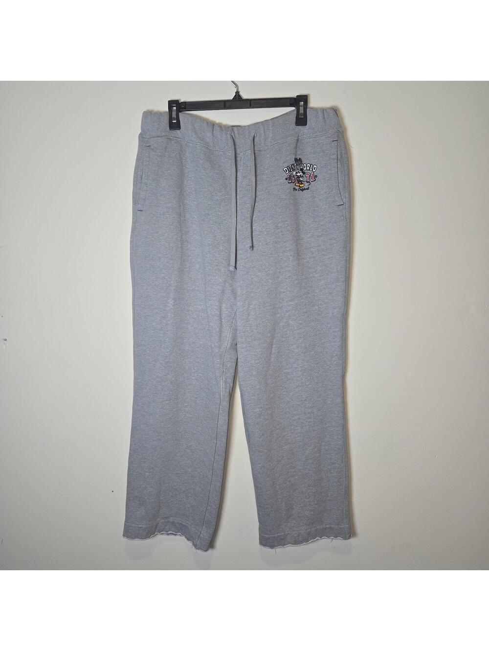 Disney Parks Disney World Sweatpants Heather Gray M Mickey 1955 Drawstring